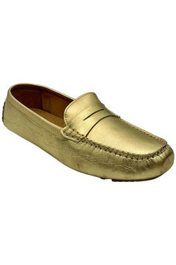 Flag LTD. Men's Morgan Leather Penny Loafer Moccasins Champagne - Medium